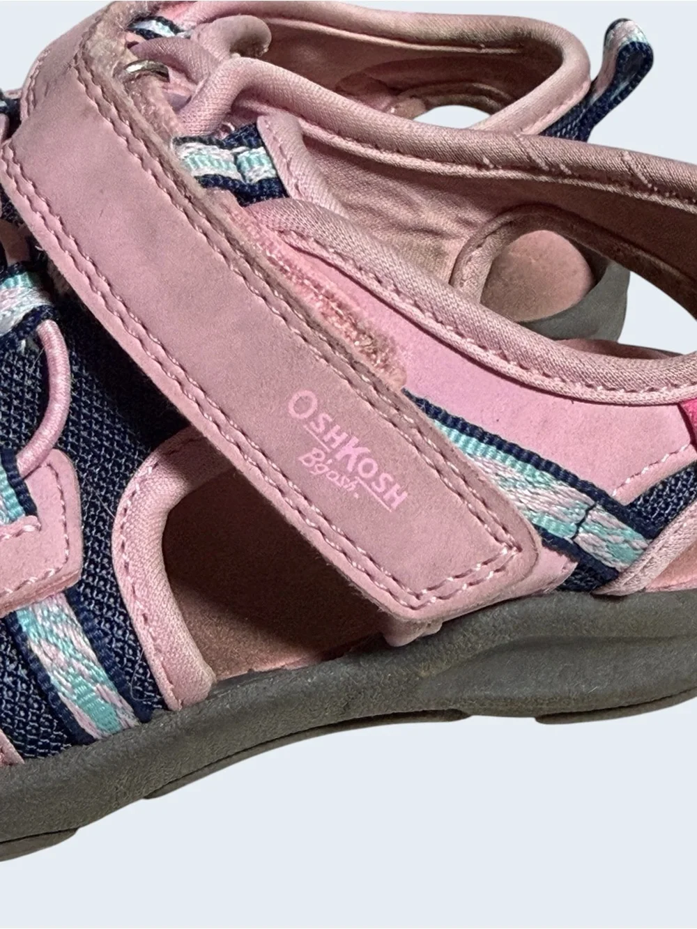 Kids Size 10 Navy and Pink Closed-Toe Sandals